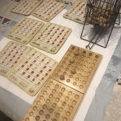 Bingo Game Spinning Wheel, Tracking Board And 7 Boards