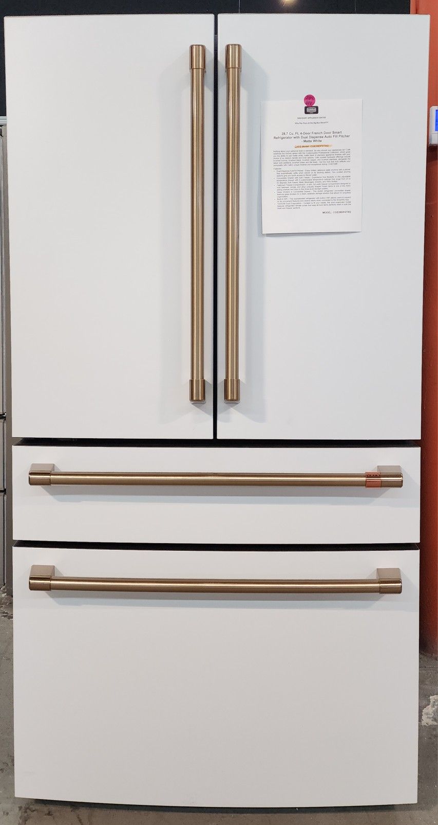 APPLIANCES - CAFÉ 28.7 cu. ft. Smart Four-Door French Door Refrigerator in Matte White