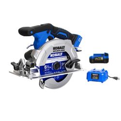 Kobalt 24-volt 4-Amp 6-1/2-in Brushless Cordless Circular Saw Kit (Battery & Charger Included)