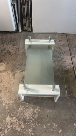 Two-Tier Glass and White Coffee Table