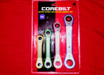 New Metric Offset Ratcheting Wrench Set 4