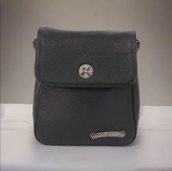 Chrome Hearts Black Leather Crossbody Bag