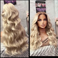 Human Hair Blended Lace Front Wig 