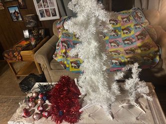 2White Artificial Christmas Tree with Ornaments
