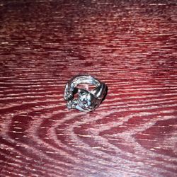 Silver Toned Cat Ring 