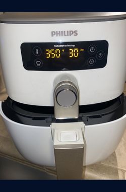 Philips Kitchen Appliances Premium Digital Airfryer with Fat Removal Technology + Recipe Cookbook, 3 qt, WhiteHD9741/99, X-Large