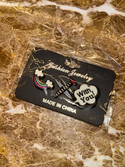 Set of 3 Pins (rainbow, airplane, bubble thought)