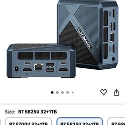 N1 Mini PC Ryzen 7 5825U, 32GB RAM 1TB NVMe SSD Mini Desktop PC, 2.5GbE LAN, Wi-Fi 6E/BT 5.2(AX210), 4K Quad Display, Versatile Office/Home Mini Compu