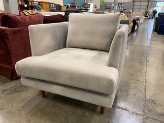 SOFACOMPANY MCM Ernest Grey Velvet Lounge Chair