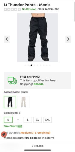 L1 Men’s Snowboard Pants Size 30 Small