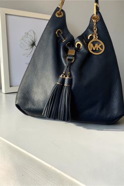 Michael Kors  Pebbled Leather Hobo with Gold Hardware and Tassel