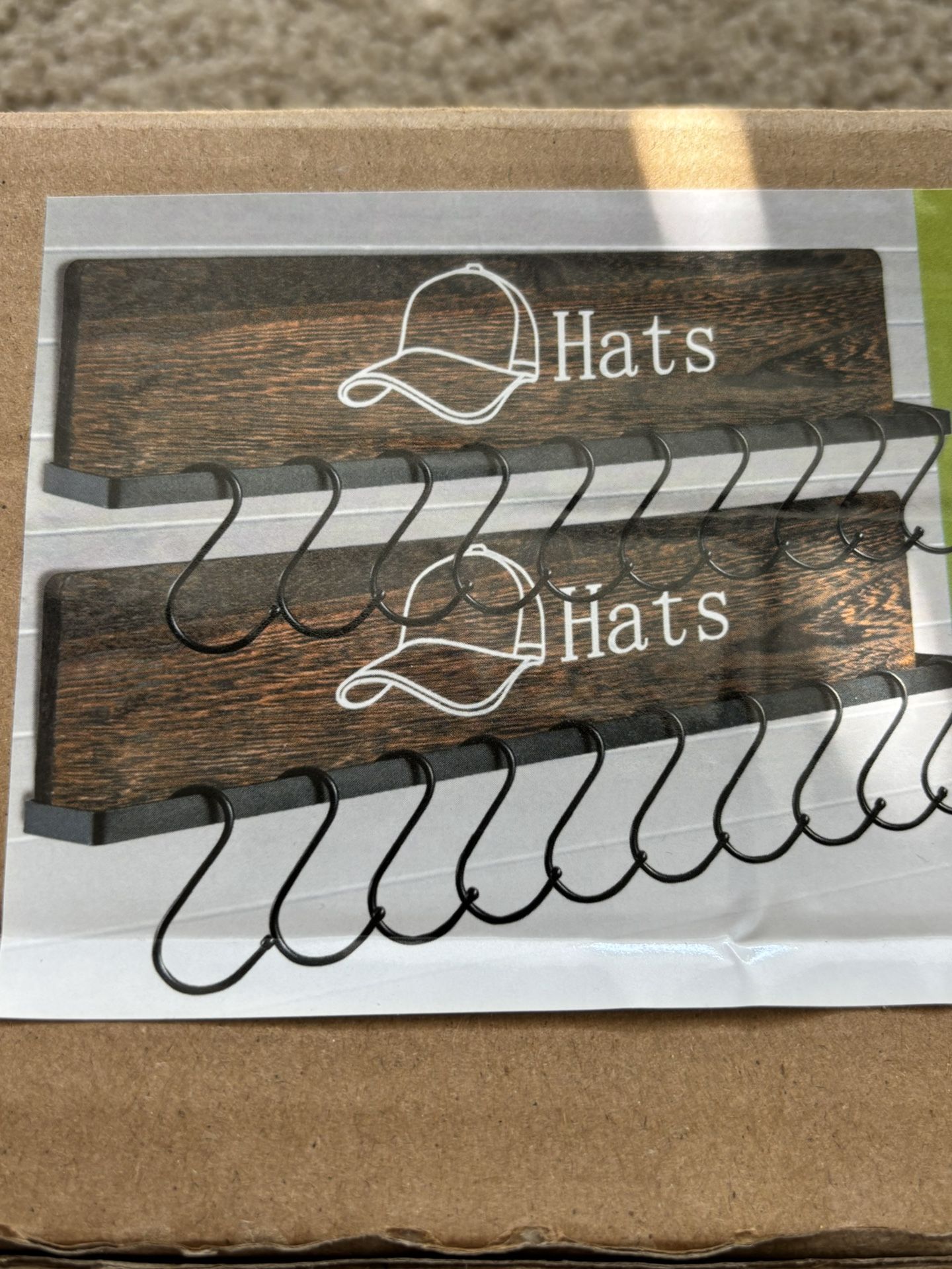 20 Hook Wall Mounted Hat Rack For Most Types Of Hats