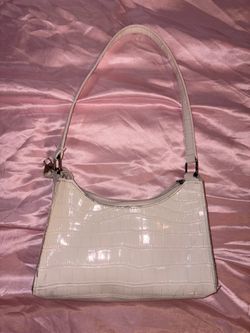 White Croc Embossed Mini Shoulder Bag