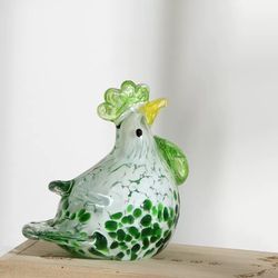Glass Cabbage Chicken Figurine