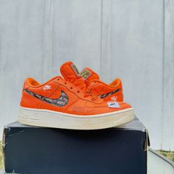 🧡 Nike Air Force 1 “Just Do It” (Limited Edition Orange) 5Y