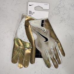 Nike Vapor Jet 8.0 Football Receiver Gloves White Gold GITD New Adult Size XL