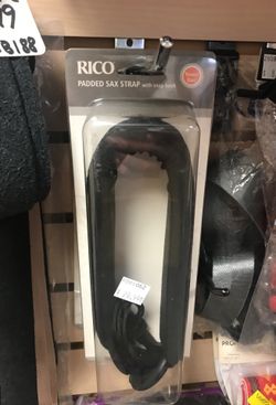 Rico sax straps. Padded. Baritone, alto, tenor, soprano available. $21