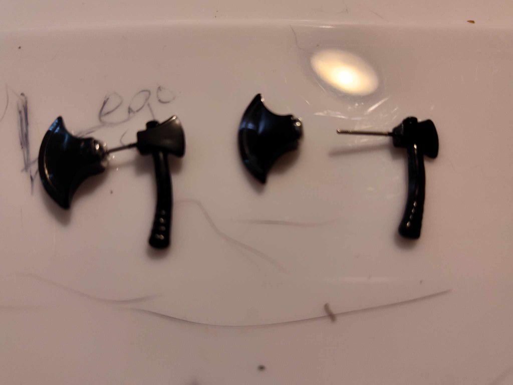 Black Hatchet Earrings 