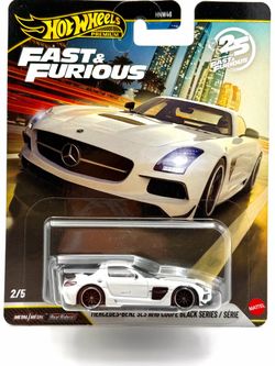 Hot Wheels Premium Fast & Furious 1:64 Scale Diecast Model - MERCEDES-BENZ SLS AMG COUPÉ BLACK SERIES
