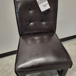 Single brown bonded leather bar stool