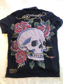 Vintage Ed Hardy By Christian Audigier Polo Size Medium