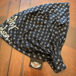 Harley-Davidson Womens Stretch Elastic Headwrap Bandana Gold Script All Over HD Print