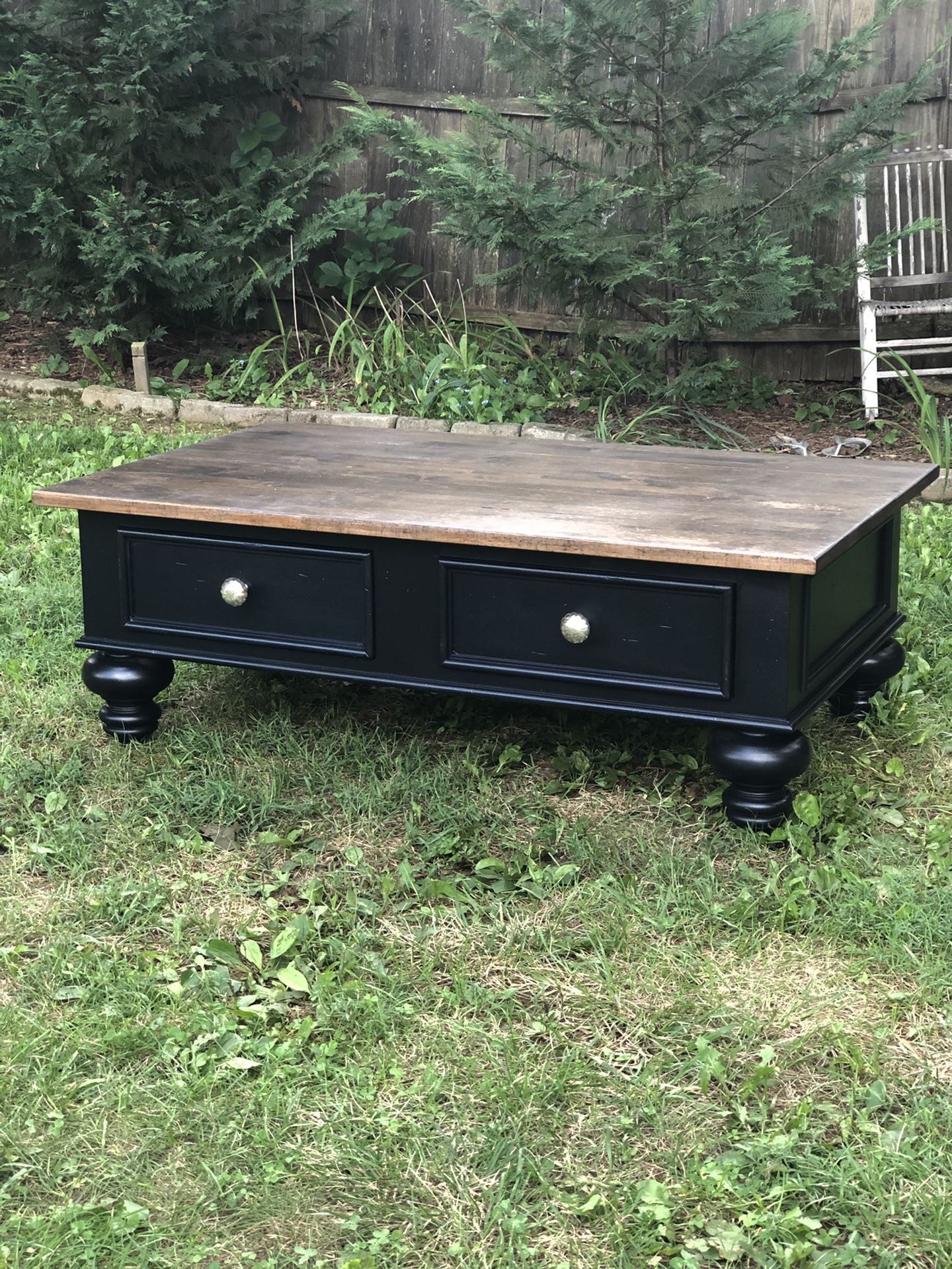 Beautiful navy blue/ black Ethan Allen Coffee Table