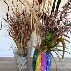 Big Flower Vase With Stone  And Flowers 