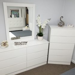 Brand New Dresser with Mirror and Chest / Comoda con Espejo y Gavetero Nuevo a Estrenar … Fast 🚚