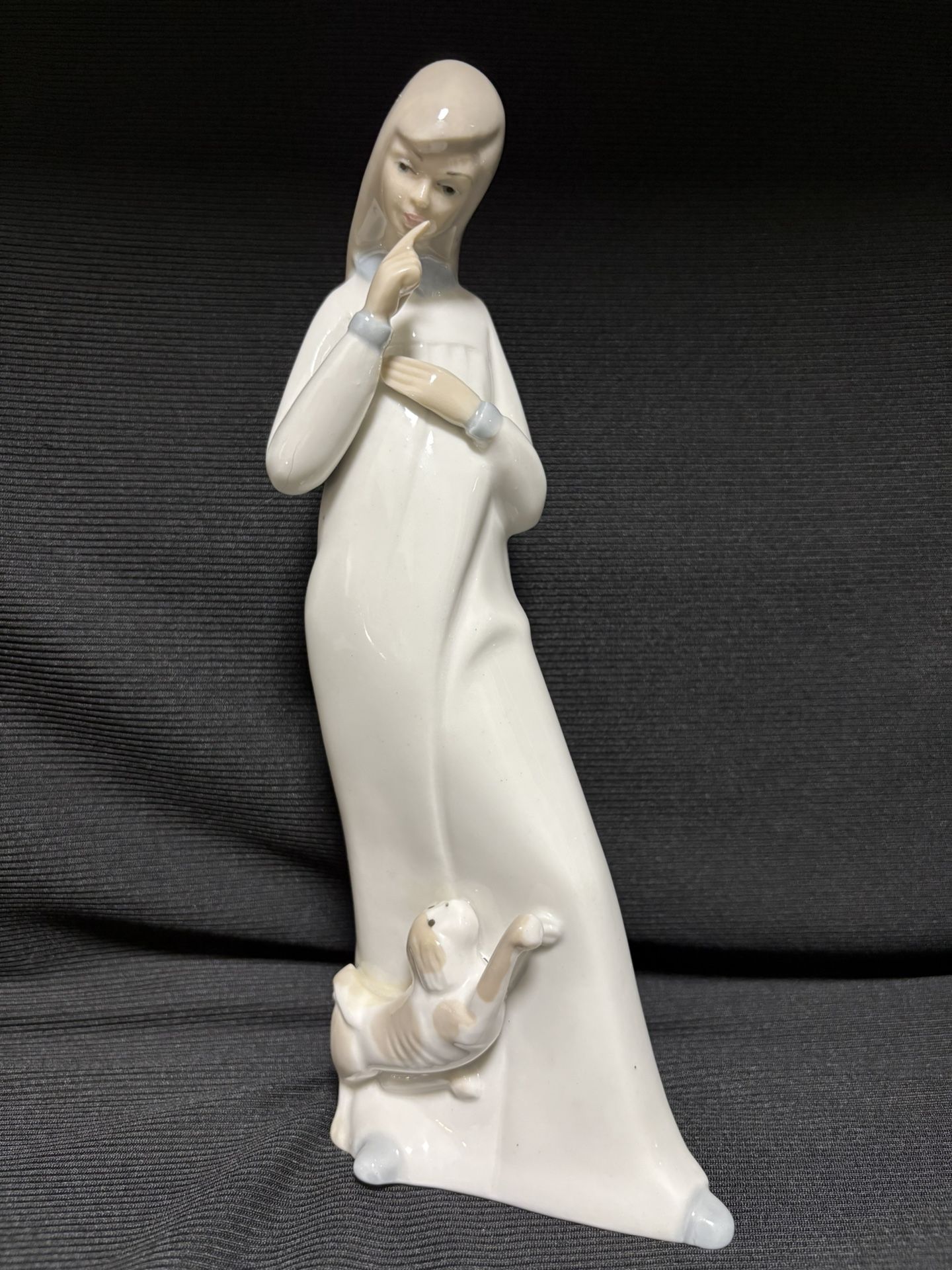 Casades Collectible Porcelain Figurine Girl with Dog