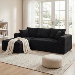 New Black Cloud Sectional Sofa (Can Deliver)