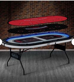 Barrington 10-player Poker Table with LED Lights