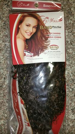 Band full cap wig small curl in brown black