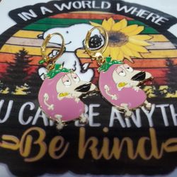 Courage The Cowardly Dog Eggplant Earrings
