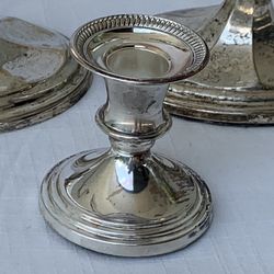 One Small Silver Plated Candle Holder 