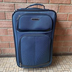Blue 24” PRODIGY Carry-On Luggage Suitcase Travel Bag  Good pre-owned condition.   Measurements:  24” Tall x 14” Wide x 8” Deep  Pick up available in 