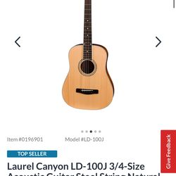 Guitar laurel canon  LD-100J 3/4 size acoustic With case
