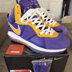 Nike LeBron VIII 8 Quickstrike Lakers Size 9 Worn 1x 100% Authentic from Nike SNKRS Comes with Original Box and Extra Laces Long Beach, CA (Spring & W