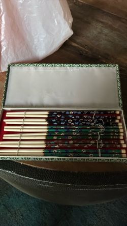 Vintage Chinese bone chopsticks 6 pairs