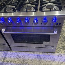 Pro Gas Range 36” Convection Oven Stainless Steel