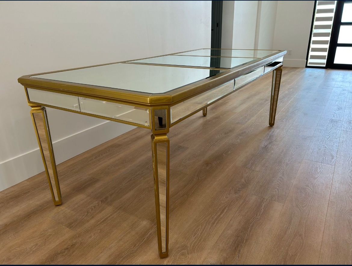 Gold/Wooden Mirror Table - Wedding/Event/Dining Table -
