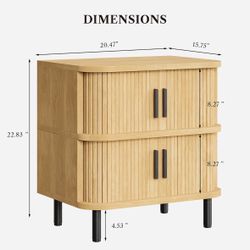 Set of 2 Nightstand table with 2 drawers