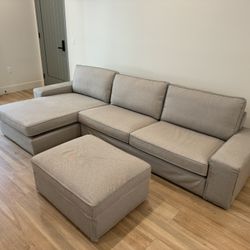 Sofa with chaise. KIVIK ikea couch w/ ottoman.