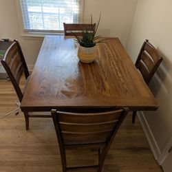 Solid Wood Table With 4 Chairs