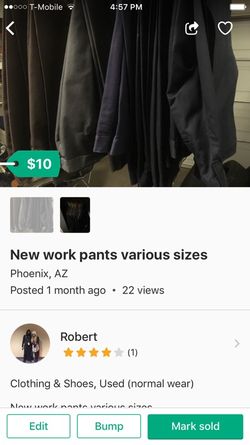 New work pants various sizes $10 each