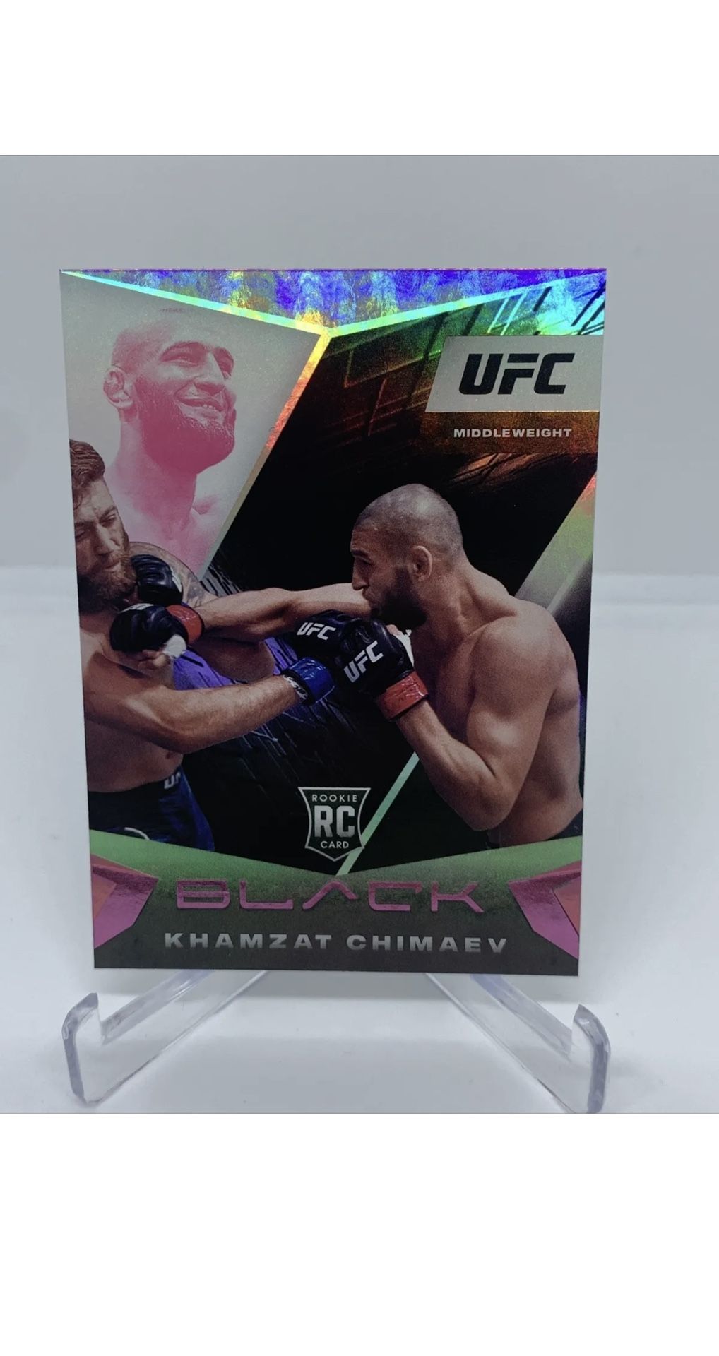 Khamzat Chimaev 2021 Panini Chronicles Black UFC  RC Pink Parallel Rookie #116