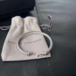  Sterling Silver Diamond Wire Bracelet 