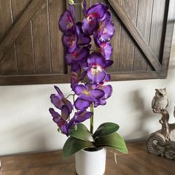 Beautiful  Fake Potted Purple Orchid 