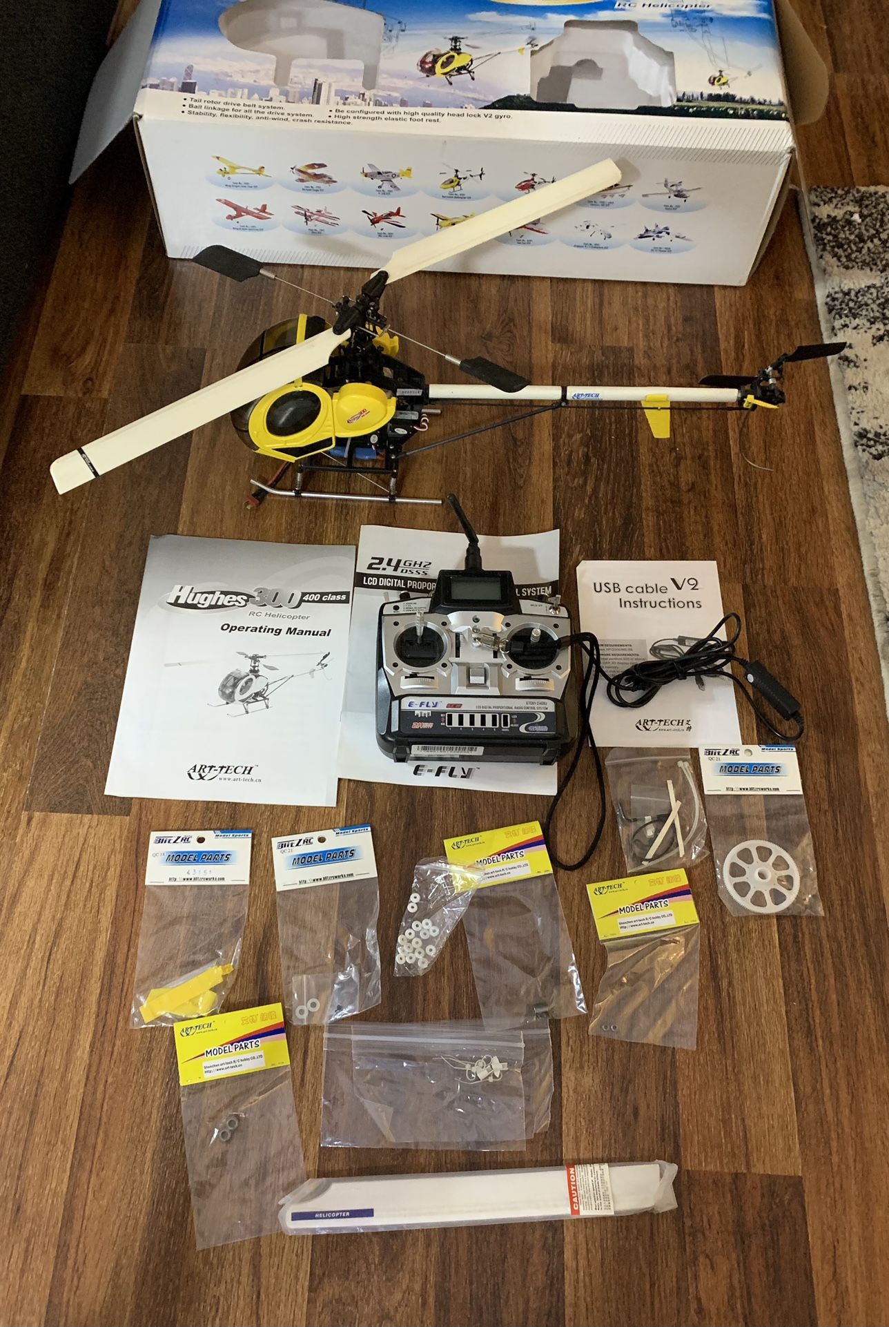 Art-tech Hughes 300 (400class) RC 6Ch Hellicopter w/2.4 GHz 6Ch Controller