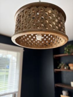 Arterior Wood Drum Pendant Chandelier